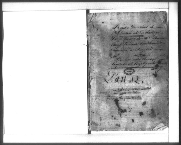 Actes de l'état civil (thermidor an XI-octobre 1807).