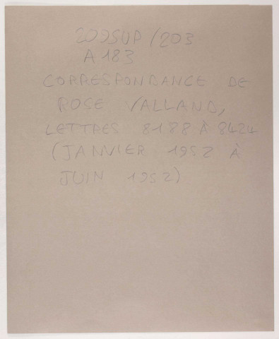 209SUP/203 - Dossiers A183-A184