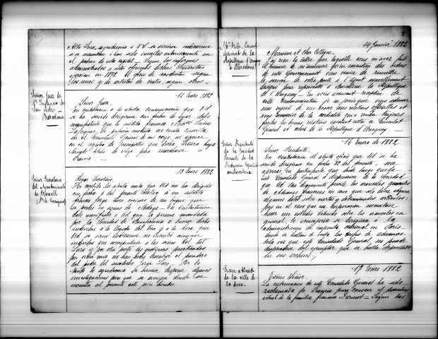 Autorités espagnoles (janvier 1882-février 1884).