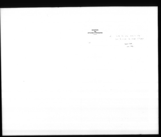 1. Liste des actes passés en chancellerie pour le compte du consulat d'Espagne (août 1898-juin 1899).
2. Gestion des questions maritimes, douanières et de marine marchande (août 1898-mars 1899).