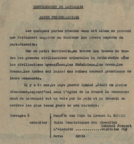 Album photographique de Lattaquié