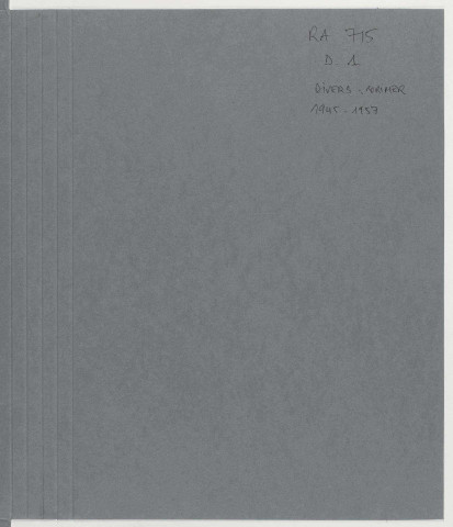 209SUP/715 - 1. Divers ; 2. Divers ; 3. Spoliations d'archives