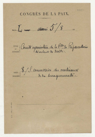 Sous-commission des matériaux et des baraquements