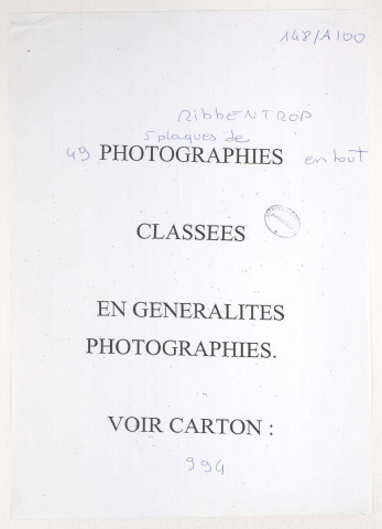 209SUP/148 - Dossier A100