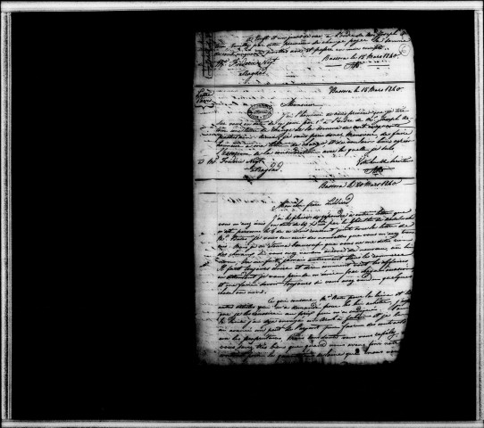 Minutier de la correspondance générale du poste (mars 1840-août 1842).