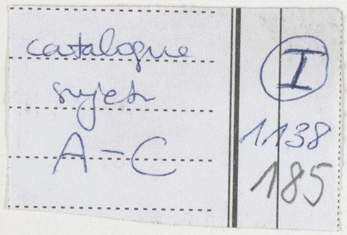 209SUP/1138 - Dossiers 185 à 186