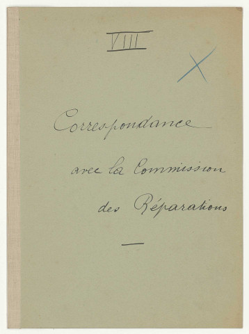 Correspondance avec la Commission des Réparations concernant l'emprunt d'or allemand