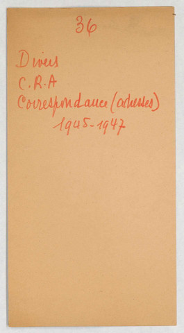 20160007AC/32 - CRA. Carnet d'adresses.