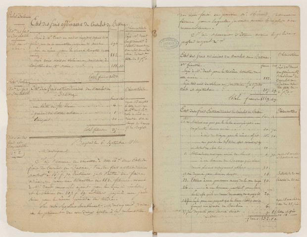 Minutier de la correspondance adressée au Ministère, division des Fonds et de la Comptabilité (mai 1811-octobre 1813).