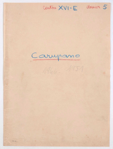 Correspondance avec l'agence consulaire de Carupano (1944-1951).
Correspondance avec l'agence consulaire de Cumana (1836-1889).