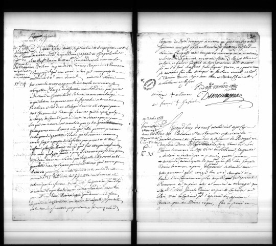 Actes de chancellerie (sept.1723-8 mai 1727).