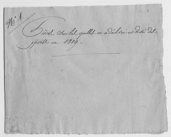 Passeports et état civil (1809-1810).