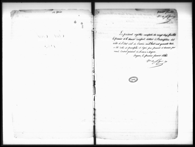 Actes de l'état civil.