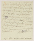 Lettre signée de Joachim Napoléon [Murat] à Bessières, commissaire impérial à Corfou (Naples, 6 janvier 1809).