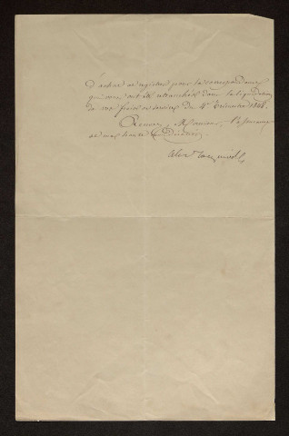 Correspondance à l'arrivée (1849-1879) et au départ (1839-1852).