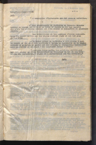 Novembre-décembre 1942 (vol. VIII).
Manque le volume IX correspondant aux mois de janvier et février 1943.