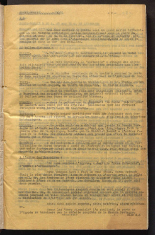 Vol. VII : juillet-août 1942.
Manque le volume VIII correspondant aux mois de septembre et octobre 1942.