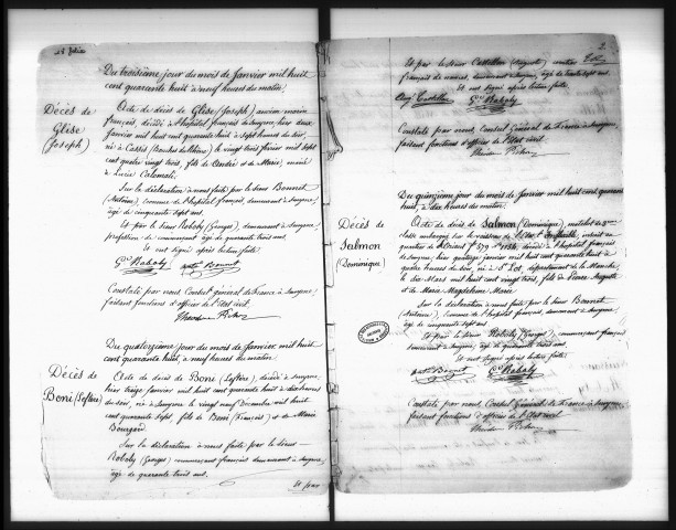 Actes de l'état civil.