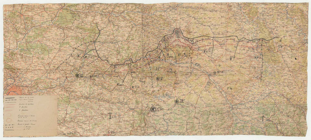 Cartes, la plupart utilisées par Henri Gouraud durant l'année 1918.