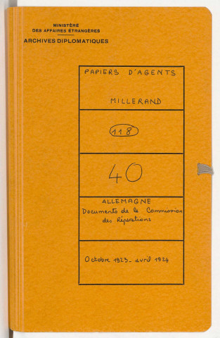 Documents de la commission des réparations.