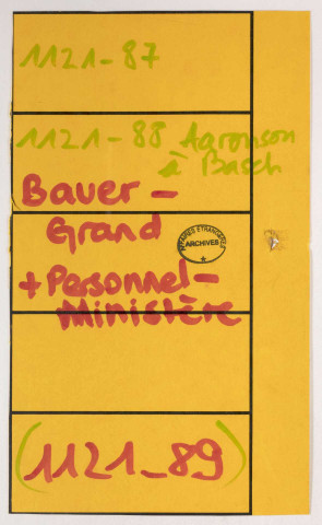 209SUP/1121 - Dossiers 87 à 92