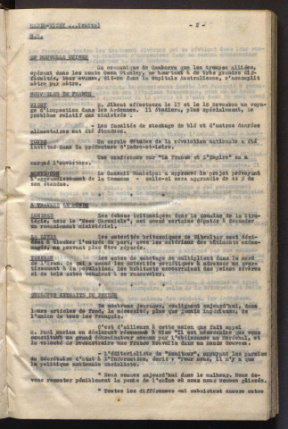 1er nov.-31 déc. 1942, + Paris-Mondial (2 nov. 1942) (vol. VIII).