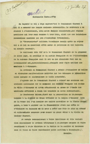 Expéditions scientifiques du commandant Charcot. Naufrage du Pourquoi Pas ?