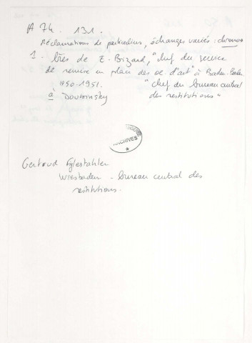 209SUP/131 - Dossiers A74-A75