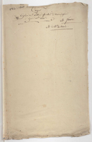 Trois cahiers de minutes de la correspondance générale de Pierre Deval à « divers agents », dont Famin, chargé de l'agence du ministère des Affaires étrangères à Marseille, les intendants de santé à Marseille, le marquis de Rivière, ambassadeur de France auprès de la Sublime Porte, Ferrier, chancelier du consulat d'Alger, Collot, receveur général des Bouches-du-Rhône à Marseille (1814-1818, 1818-1825, 1825-1827).