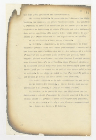 Notes des secrétaires français