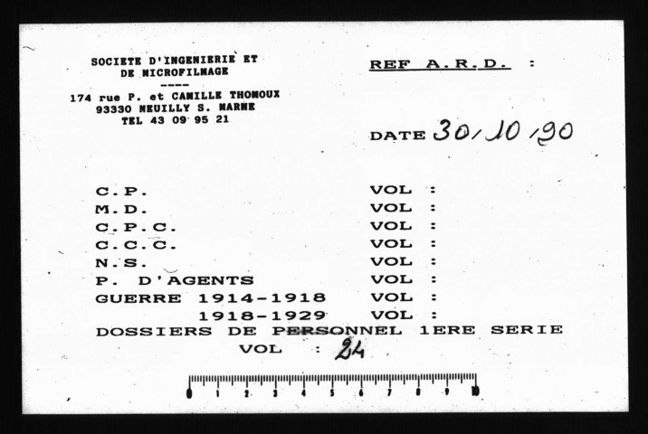 Dhermand - Drouin.
Cote du document original : 266QO/24.
Microfilm réalisé en 1991.
