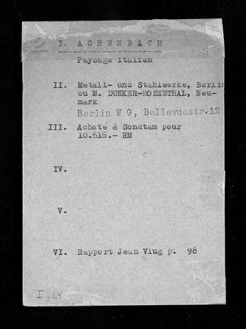 209SUP/824 - Fichier des achats allemands en France non rapatriés