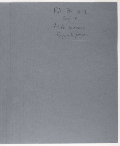 209SUP/176 - Dossier A141