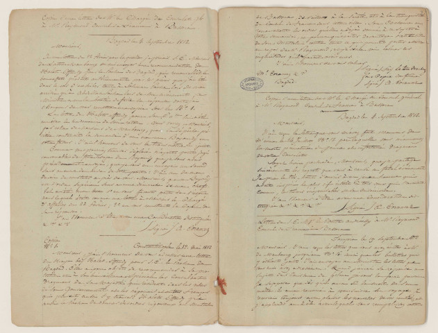 Minutier de la correspondance officielle adressée au poste (juillet 1812-août 1814).