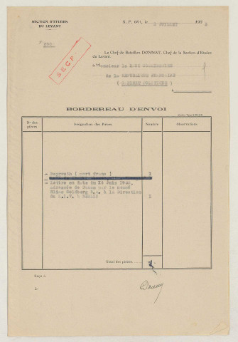 Surveillance par les services spéciaux du Levant