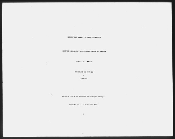 Actes de l'état civil (messidor an III-fructidor an VI).
