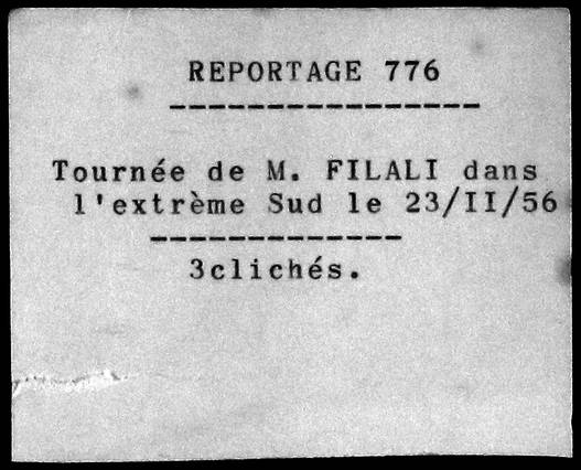 Tournée de M. Filali dans l'extrême Sud.