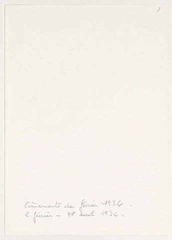 Les évènements de février 1934 et suites.