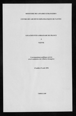 15 juillet-19 août 1896.