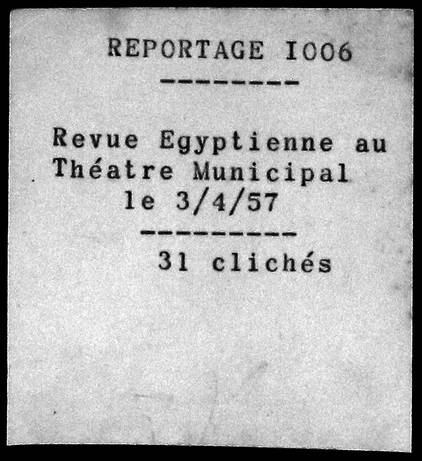 Revue égyptienne au théâtre municipal.