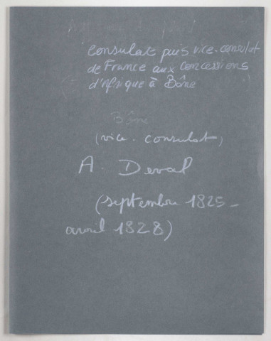Septembre 1825-avril 1828 : Alexandre Deval, vice-consul.