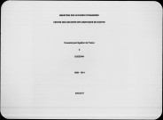 « Pièces trouvées dans une des chambres de l'ancien consulat où a eu lieu le massacre de 1858 » : page d'un cahier de délivrance de passeports et visas de passeport ; lettres, état des frais de service (1850-1857 ). Correspondance avec la sous-direction des chancelleries et du contentieux administratif (1859-1914). Communauté française : circulaire (1875) ; recensement des Français (1912, 1914).