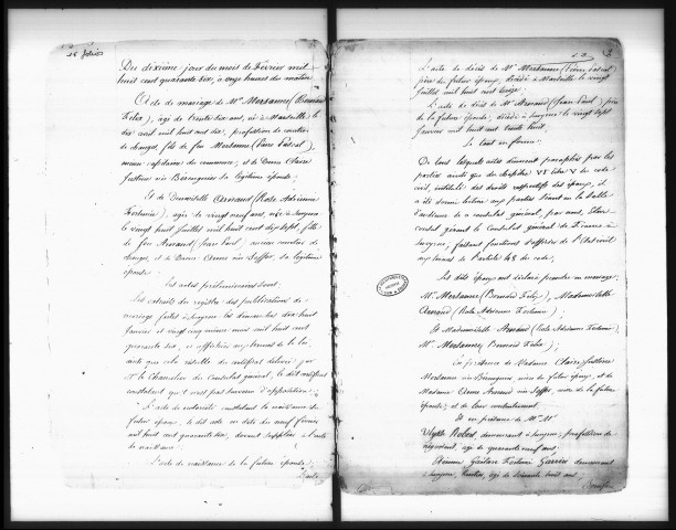 Actes de l'état civil.