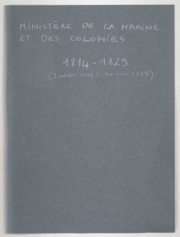 Ministère de la Marine et des Colonies.