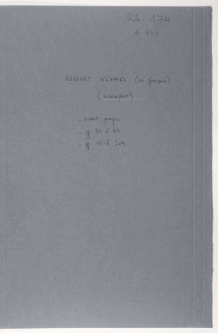 209SUP/174 - Dossier A139