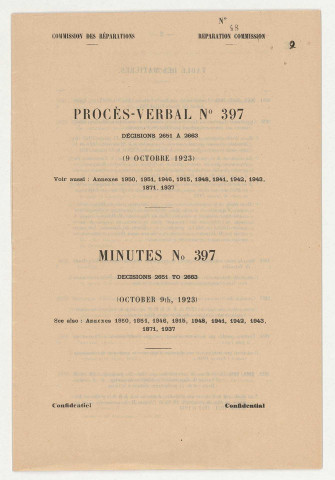 Documents de la commission des réparations.