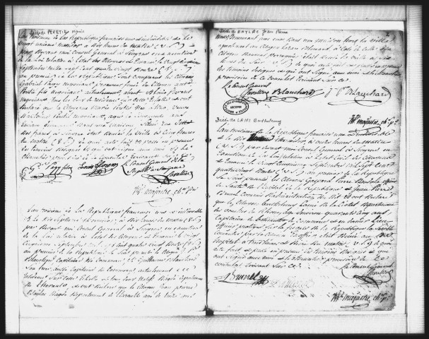 Actes de l'état civil (messidor an III-fructidor an VI).