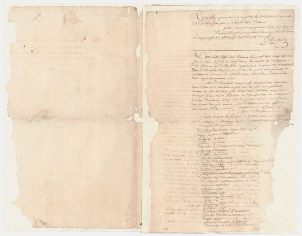 Délibérations des assemblées de la nation française à Charleston (1779, exercice Plombard).