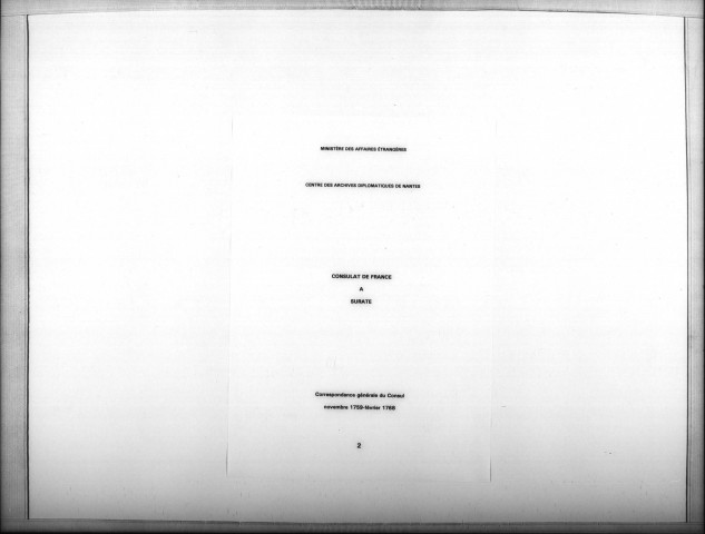 Transcription de la correspondance départ du consul Anquetil de Briancourt (nov. 1759-fév. 1768).