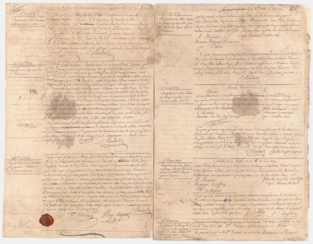 Enregistrement des pièces déposées au greffe du consulat de France à Charleston (1778-1780, exercice Plombard).